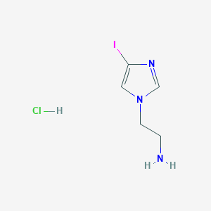 molecular formula C5H9ClIN3 B2756573 2-(4-Iodoimidazol-1-yl)ethanamine;hydrochloride CAS No. 2470437-85-3