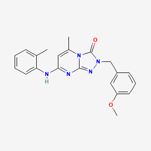 molecular formula C21H21N5O2 B2756574 2-(3-甲氧基苄基)-5-甲基-7-(2-甲苯胺基)[1,2,4]嘧啶并[4,3-a]嘧啶-3(2H)-酮 CAS No. 1251621-00-7