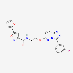 N-(2-((3-(3-fluorophenyl)-[1,2,4]triazolo[4,3-b]pyridazin-6-yl)oxy)ethyl)-5-(furan-2-yl)isoxazole-3-carboxamide