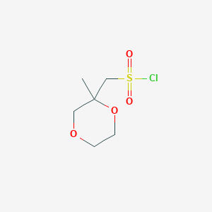 molecular formula C6H11ClO4S B2756577 (2-Methyl-1,4-dioxan-2-yl)methanesulfonyl chloride CAS No. 2167904-23-4