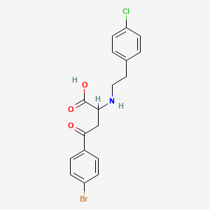 molecular formula C18H17BrClNO3 B2756583 4-(4-Bromophenyl)-2-{[2-(4-chlorophenyl)ethyl]amino}-4-oxobutanoic acid CAS No. 1214820-44-6