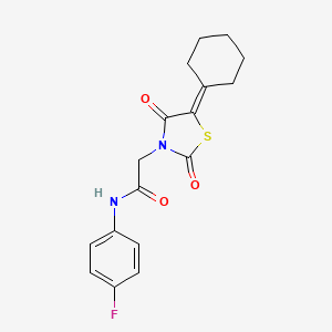 2-(5-cyclohexylidene-2,4-dioxo-1,3-thiazolidin-3-yl)-N-(4-fluorophenyl)acetamide