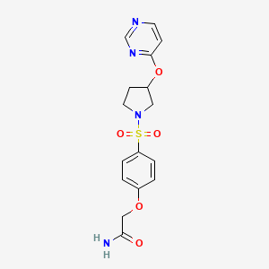 2-(4-((3-(Pyrimidin-4-yloxy)pyrrolidin-1-yl)sulfonyl)phenoxy)acetamide