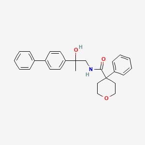 molecular formula C27H29NO3 B2756606 N-(2-([1,1'-biphenyl]-4-yl)-2-hydroxypropyl)-4-phenyltetrahydro-2H-pyran-4-carboxamide CAS No. 1396883-94-5