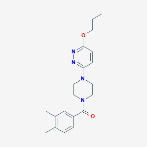 molecular formula C20H26N4O2 B2756608 (3,4-二甲基苯基)(4-(6-丙氧基吡啶-3-基)哌嗪-1-基)甲酮 CAS No. 946283-54-1