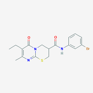 molecular formula C17H18BrN3O2S B2756610 N-(3-溴苯基)-7-乙基-8-甲基-6-氧代-2,3,4,6-四氢嘧啶并[2,1-b][1,3]噻嗪-3-甲酰胺 CAS No. 1421525-63-4