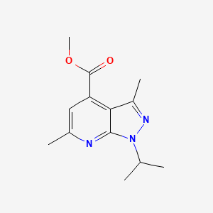 molecular formula C13H17N3O2 B2756616 Methyl 1-isopropyl-3,6-dimethyl-1H-pyrazolo[3,4-b]pyridine-4-carboxylate CAS No. 938001-03-7