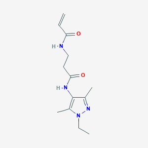 molecular formula C13H20N4O2 B2756619 N-(1-Ethyl-3,5-dimethylpyrazol-4-yl)-3-(prop-2-enoylamino)propanamide CAS No. 2199270-40-9
