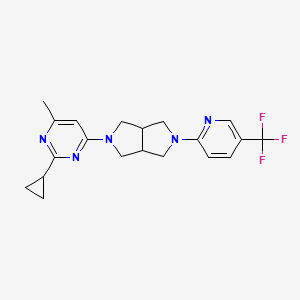 molecular formula C20H22F3N5 B2756631 5-(2-Cyclopropyl-6-methylpyrimidin-4-yl)-2-[5-(trifluoromethyl)pyridin-2-yl]-1,3,3a,4,6,6a-hexahydropyrrolo[3,4-c]pyrrole CAS No. 2415470-55-0