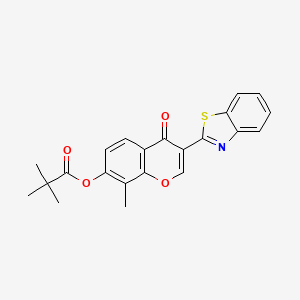 B2756634 3-(benzo[d]thiazol-2-yl)-8-methyl-4-oxo-4H-chromen-7-yl pivalate CAS No. 610760-20-8