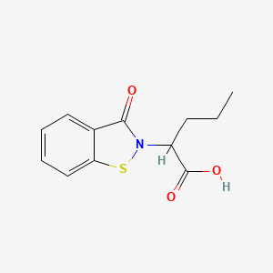 molecular formula C12H13NO3S B2756637 2-(3-羟基-2,3-二氢-1,2-苯并噻唑-2-基)戊酸 CAS No. 1429900-97-9