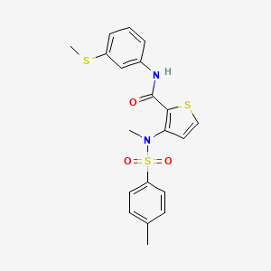 molecular formula C20H20N2O3S3 B2756669 N-[(5-methyl-2-furyl)methyl]-2-(6-morpholin-4-yl-1H-pyrrolo[2,3-b]pyridin-1-yl)acetamide CAS No. 1116082-72-4