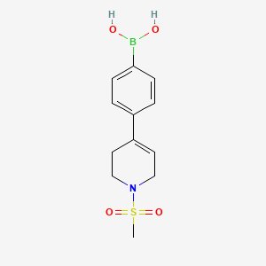 molecular formula C12H16BNO4S B2756670 [4-(1-methanesulfonyl-3,6-dihydro-2H-pyridin-4-yl)phenyl]boronic acid CAS No. 2377587-30-7