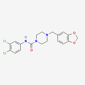 molecular formula C19H19Cl2N3O3 B2756672 4-(1,3-苯并二氧杂噻吩-5-基甲基)-N-(3,4-二氯苯基)哌嗪-1-甲酰胺 CAS No. 327974-99-2