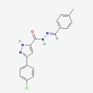 (E)-3-(4-chlorophenyl)-N'-(4-methylbenzylidene)-1H-pyrazole-5-carbohydrazide