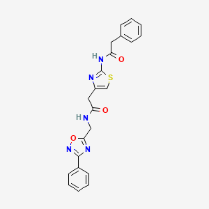 N-(4-(2-oxo-2-(((3-phenyl-1,2,4-oxadiazol-5-yl)methyl)amino)ethyl)thiazol-2-yl)-2-phenylacetamide