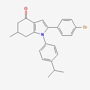 molecular formula C24H24BrNO B2756685 2-(4-Bromophenyl)-6-methyl-1-(4-(methylethyl)phenyl)-5,6,7-trihydroindol-4-one CAS No. 1024403-19-7