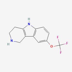 molecular formula C12H12ClF3N2O B2756687 8-(三氟甲氧基)-2,3,4,5-四氢-1H-吡啶并[4,3-b]吲哌 CAS No. 907566-27-2
