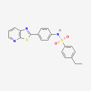 molecular formula C20H17N3O2S2 B2756690 4-ethyl-N-(4-(thiazolo[5,4-b]pyridin-2-yl)phenyl)benzenesulfonamide CAS No. 863594-54-1