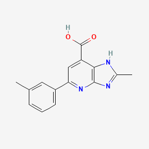 molecular formula C15H13N3O2 B2756692 2-methyl-5-(m-tolyl)-3H-imidazo[4,5-b]pyridine-7-carboxylic acid CAS No. 1021113-22-3