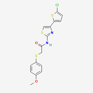 N-(4-(5-chlorothiophen-2-yl)thiazol-2-yl)-2-((4-methoxyphenyl)thio)acetamide