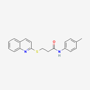 molecular formula C19H18N2OS B2756696 3-(quinolin-2-ylthio)-N-(p-tolyl)propanamide CAS No. 671198-68-8