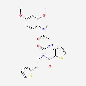 molecular formula C22H21N3O5S2 B2756697 N-(2,4-dimethoxyphenyl)-2-{2,4-dioxo-3-[2-(thiophen-2-yl)ethyl]-1H,2H,3H,4H-thieno[3,2-d]pyrimidin-1-yl}acetamide CAS No. 1260984-60-8