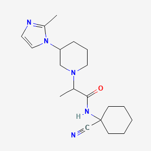 molecular formula C19H29N5O B2756698 N-(1-cyanocyclohexyl)-2-[3-(2-methyl-1H-imidazol-1-yl)piperidin-1-yl]propanamide CAS No. 1333887-57-2