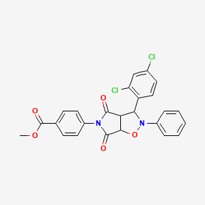 molecular formula C25H18Cl2N2O5 B2756699 甲基-4-(3-(2,4-二氯苯基)-4,6-二氧代-2-苯基四氢-2H-吡咯并[3,4-d]异噁唑-5(3H)-基)苯甲酸酯 CAS No. 1005117-99-6