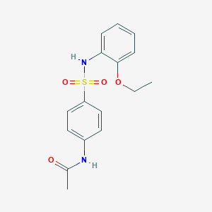 molecular formula C16H18N2O4S B275670 N-{4-[(2-ethoxyanilino)sulfonyl]phenyl}acetamide 