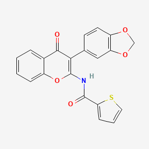molecular formula C21H13NO5S B2756704 N-[3-(1,3-benzodioxol-5-yl)-4-oxochromen-2-yl]thiophene-2-carboxamide CAS No. 900292-41-3