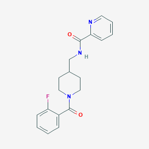 molecular formula C19H20FN3O2 B2756721 N-((1-(2-fluorobenzoyl)piperidin-4-yl)methyl)picolinamide CAS No. 1235280-76-8