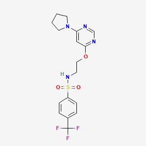 N-(2-((6-(pyrrolidin-1-yl)pyrimidin-4-yl)oxy)ethyl)-4-(trifluoromethyl)benzenesulfonamide