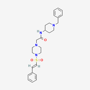 N-(1-benzylpiperidin-4-yl)-2-[4-[(E)-2-phenylethenyl]sulfonylpiperazin-1-yl]acetamide