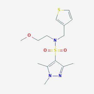 molecular formula C14H21N3O3S2 B2756744 N-(2-methoxyethyl)-1,3,5-trimethyl-N-(thiophen-3-ylmethyl)-1H-pyrazole-4-sulfonamide CAS No. 1448070-25-4