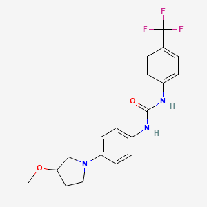 molecular formula C19H20F3N3O2 B2756745 1-(4-(3-Methoxypyrrolidin-1-yl)phenyl)-3-(4-(trifluoromethyl)phenyl)urea CAS No. 1797888-58-4