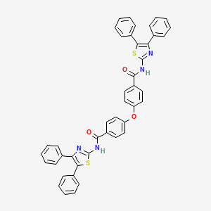 molecular formula C44H30N4O3S2 B2756746 N-(4,5-diphenyl-1,3-thiazol-2-yl)-4-[4-[(4,5-diphenyl-1,3-thiazol-2-yl)carbamoyl]phenoxy]benzamide CAS No. 476211-66-2