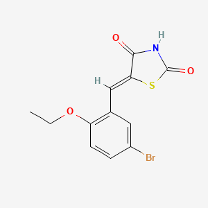 molecular formula C12H10BrNO3S B2756748 (5Z)-5-[(5-溴-2-乙氧基苯基)甲基亚)-1,3-噻唑二酮 CAS No. 338393-56-9