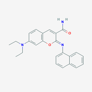 molecular formula C24H23N3O2 B2756749 7-(Diethylamino)-2-naphthalen-1-yliminochromene-3-carboxamide CAS No. 329690-11-1