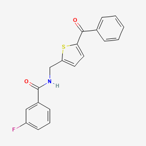 molecular formula C19H14FNO2S B2756755 N-((5-苯甲酰噻吩-2-基)甲基)-3-氟苯甲酰胺 CAS No. 1797141-64-0