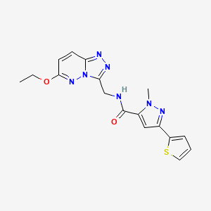 molecular formula C17H17N7O2S B2756757 N-((6-ethoxy-[1,2,4]triazolo[4,3-b]pyridazin-3-yl)methyl)-1-methyl-3-(thiophen-2-yl)-1H-pyrazole-5-carboxamide CAS No. 2034355-06-9