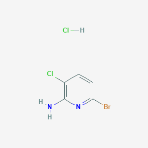 molecular formula C5H5BrCl2N2 B2756759 6-Bromo-3-chloropyridin-2-amine;hydrochloride CAS No. 2408969-80-0