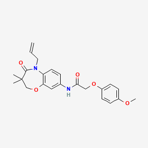 molecular formula C23H26N2O5 B2756765 N-(5-allyl-3,3-dimethyl-4-oxo-2,3,4,5-tetrahydrobenzo[b][1,4]oxazepin-8-yl)-2-(4-methoxyphenoxy)acetamide CAS No. 921565-82-4