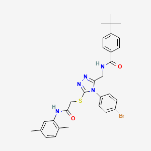 N-[[4-(4-bromophenyl)-5-[2-(2,5-dimethylanilino)-2-oxoethyl]sulfanyl-1,2,4-triazol-3-yl]methyl]-4-tert-butylbenzamide