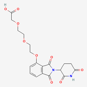 molecular formula C19H20N2O9 B2756768 2-[2-[2-[2-(2,6-Dioxopiperidin-3-yl)-1,3-dioxoisoindol-4-yl]oxyethoxy]ethoxy]acetic acid CAS No. 2416234-73-4