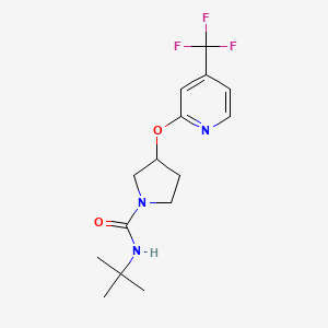 molecular formula C15H20F3N3O2 B2756770 N-(tert-butyl)-3-((4-(trifluoromethyl)pyridin-2-yl)oxy)pyrrolidine-1-carboxamide CAS No. 2034247-68-0