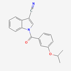 molecular formula C19H16N2O2 B2756776 1-{[3-(异丙氧基)苯基]甲酰}-1H-吲哚-3-甲腈 CAS No. 1982160-91-7