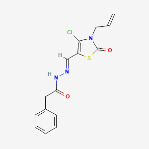 (E)-N'-((3-allyl-4-chloro-2-oxo-2,3-dihydrothiazol-5-yl)methylene)-2-phenylacetohydrazide