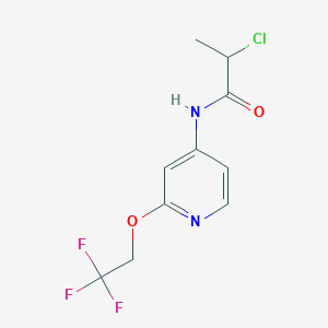molecular formula C10H10ClF3N2O2 B2756794 2-Chloro-N-[2-(2,2,2-trifluoroethoxy)pyridin-4-yl]propanamide CAS No. 2411256-38-5