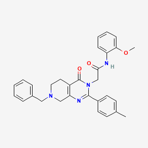 molecular formula C30H30N4O3 B2756802 N-环丙基-4-{[1-(3-氟-4-甲氧基苯甲酰)吡咯啉-2-基]甲氧基}苯甲酰胺 CAS No. 1185043-58-6